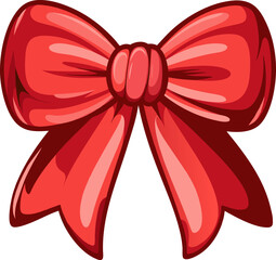 Christmas vector illustration of a vibrant red bow. Christmas Concept Icon Design Of Red  Bow.