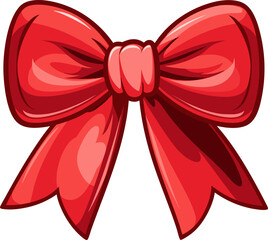Christmas vector illustration of a vibrant red bow. Christmas Concept Icon Design Of Red  Bow.