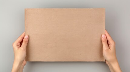Obraz premium A person is holding a blank piece of paper