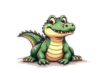 Fototapeta premium Vector Crocodile Illustration: Flat Design with Detailed Fur Texture 