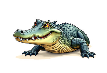 Obraz premium Cute Crocodile Character Design: Perfect for Children's Books and Products