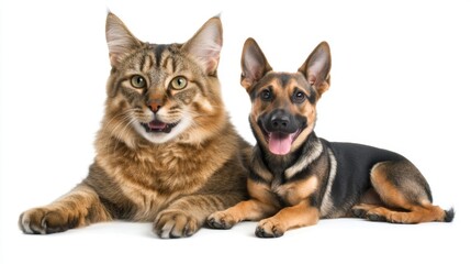 Friendly Cat and Dog Companions