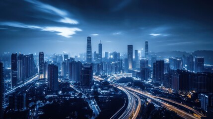 Fototapeta premium Night Skyline of Shenzhen, China