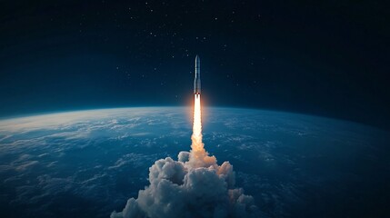 Rocket Launch Above Earth
