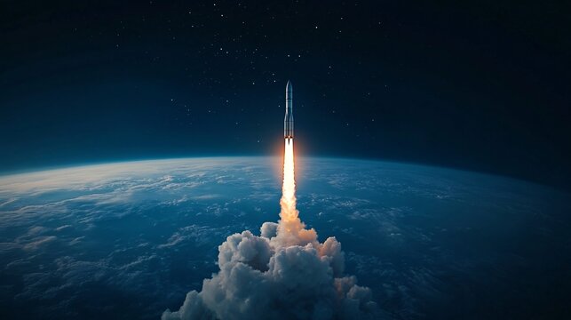 Rocket Launch Above Earth