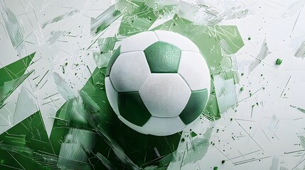 Soccer Ball on Broken Glass.