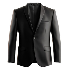 Men's black classic blazer jacket isolated on transparent or white background 
 