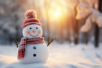 snowman on the snow