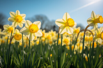 Fototapeta premium yellow daffodils in spring