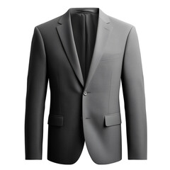 Men's gray classic blazer jacket isolated on transparent or white background 
