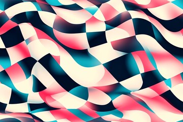 Obraz premium retro vintage wavy pattern. Wave Geometry Pattern Retro. bright pink, blue waves of geometric shapes