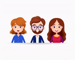 Office discussion, information distribution, flat design illustration