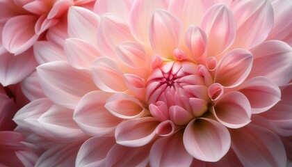 Fototapeta premium Dahlia Dream A macro masterpiece capturing the intricate beauty of a pastel pink dahlia in full bloom.