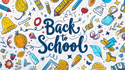  Back to school text on white background