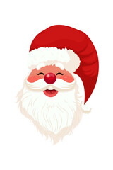 Santa Christmas cartoon character. Vector Hand Drawn Illustration Isolated On Transparent Background