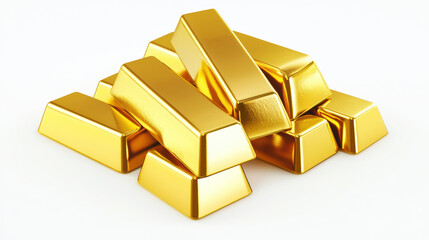 A pile of gold bars are stacked on top of each other