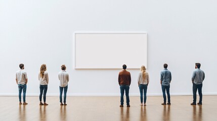 Obraz premium People Viewing Artwork in Gallery