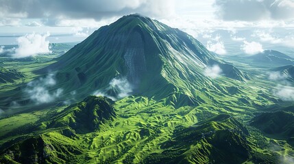 Fototapeta premium Mountain landscape Ponta Delgada island, Azores