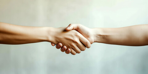 Close-Up Handshake Between Two People Representing Agreement, Partnership, and Cooperation