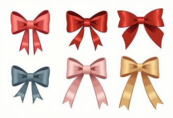 Set of Cute Bowknots: Perfect for Hair Bows and Braiding Designs