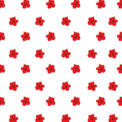 red hibiscus flower Seamless Pattern Vector Art Illustration