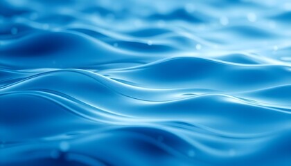 Fototapeta premium Blue Satin Water Ocean Waves Fabric Texture with Bokeh Lighting Wallpaper