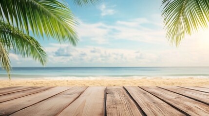 Serene Beach View with Palm Trees
