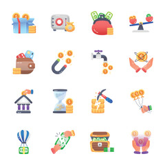 Bundle of Business and Finance Flat Icons 


