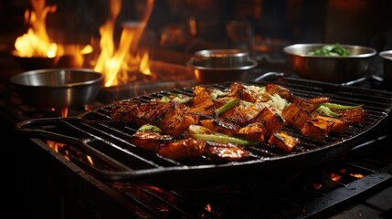 cook food with fire.  