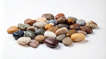 Obraz premium A Collection of Smooth, Colorful River Rocks