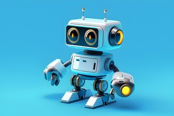 Fototapeta premium Sleek Techy Robot Logo with Futuristic Advanced Technology Design