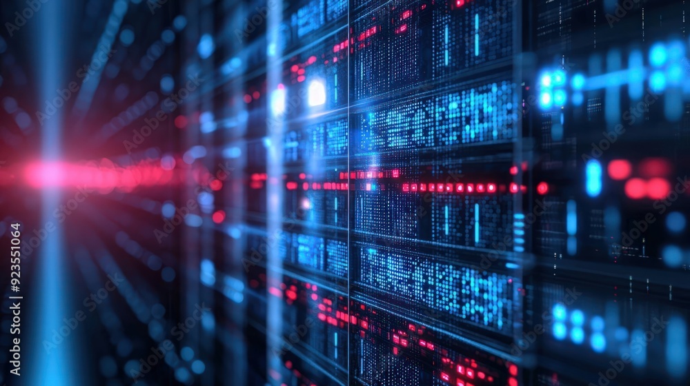 Poster 3d rendering of a secure digital environment with firewalls, cybersecurity, protection