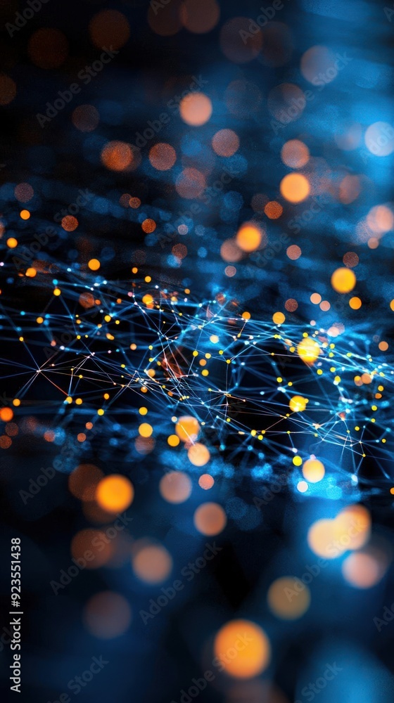 Aufkleber abstract art of realtime malware detection in a cyber network, cybersecurity, monitoring