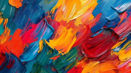 Image of vibrant abstract paint strokes in bold colors.