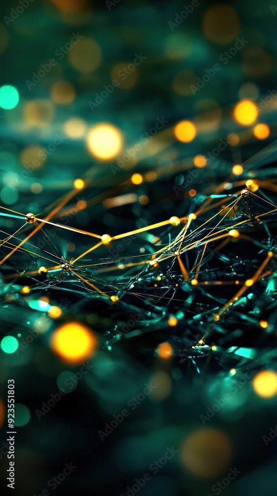 Poster abstract representation of a network under malware detection, cybersecurity, protection