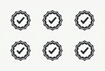 Comprehensive Verified Icon Set: Checkmarks, Approved Badges, and More for UI Design 