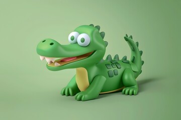 Naklejka premium Delightful Nostalgic Crocodile Logo Design Incorporating Cute Cartoon