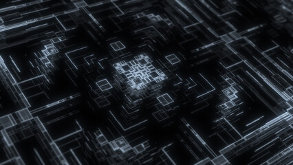 Digital technology hud computer interface concept tech control network science future connection data business background communication cyber futuristic connect system.