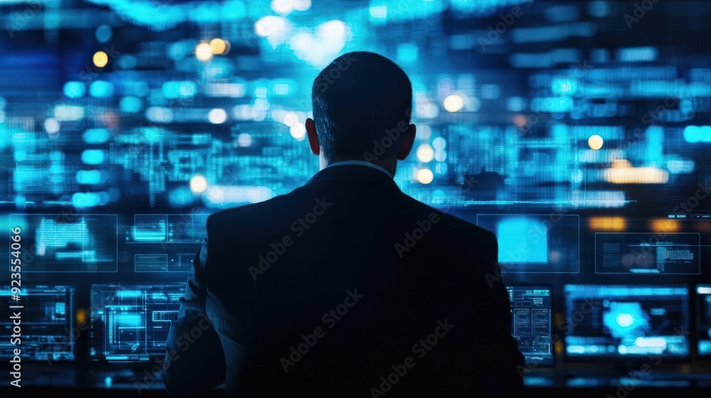 Poster cyber guardian overseeing malware detection mechanisms, cybersecurity, detection