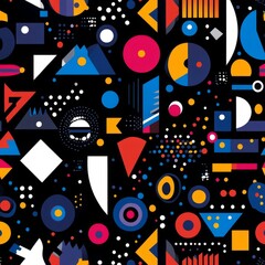 Obraz premium A trendy, simple, uniform pattern with an abstract, creative geometric structure art of risograph.