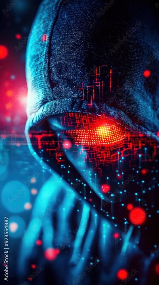 Poster cyber warrior managing malware detection protocols, cybersecurity, detection
