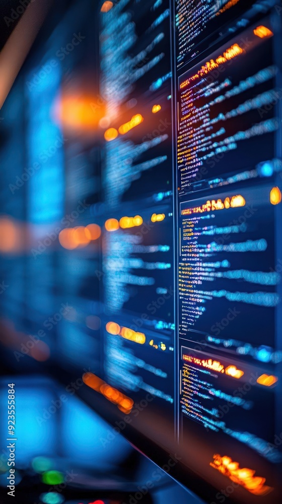 Poster cybersecurity control panel displaying live malware detection, cybersecurity, detection