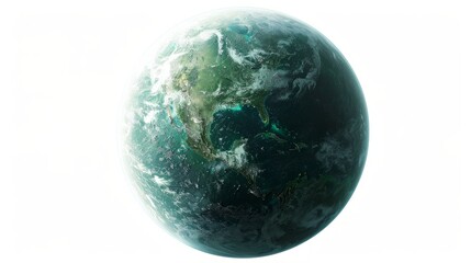 Earth from space showing vibrant green and blue colors with clouds in clear atmosphere