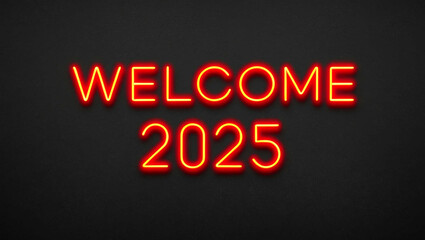 welcome red neon lettering on plain dark black background