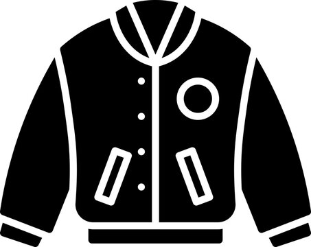 black varsity jacket icon clip art preview