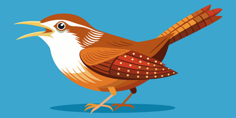 Vector South Carolina State Bird - The Carolina wren (Thryothorus ludovicianus)
