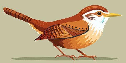 Vector South Carolina State Bird - The Carolina wren (Thryothorus ludovicianus)
