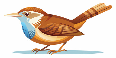 Vector South Carolina State Bird - The Carolina wren (Thryothorus ludovicianus)
