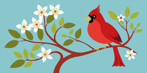 Cardinal and dogwood 
