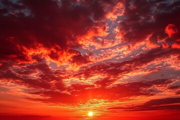 Fototapeta premium A Breathtaking Display: The Beauty of a Glowing Sunset, generative ai